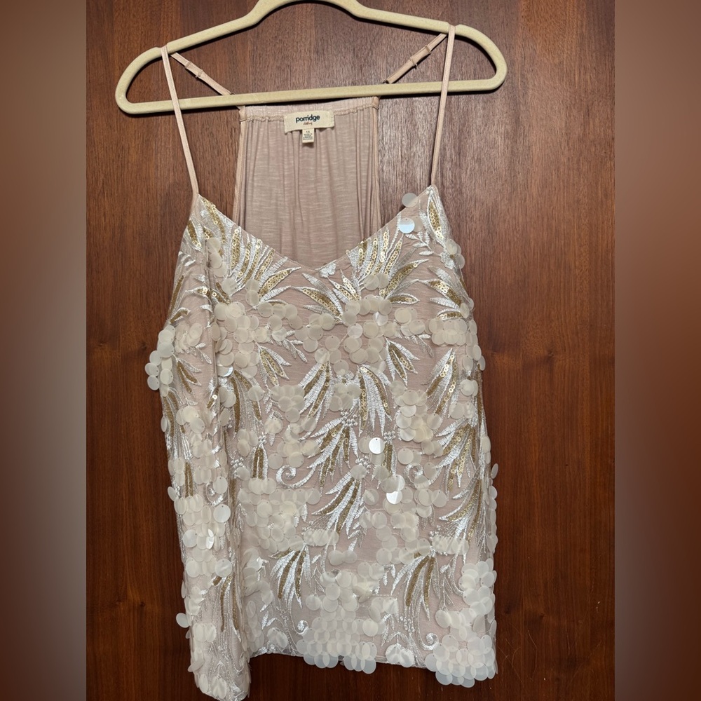 Anthropologie Porridge Sequin Embellished Tank Top